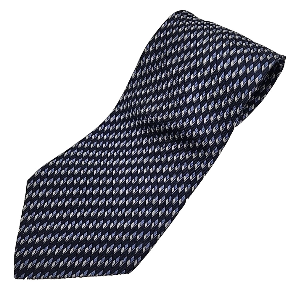 Nautica Blue & Black Geometric Silk Necktie - Like New